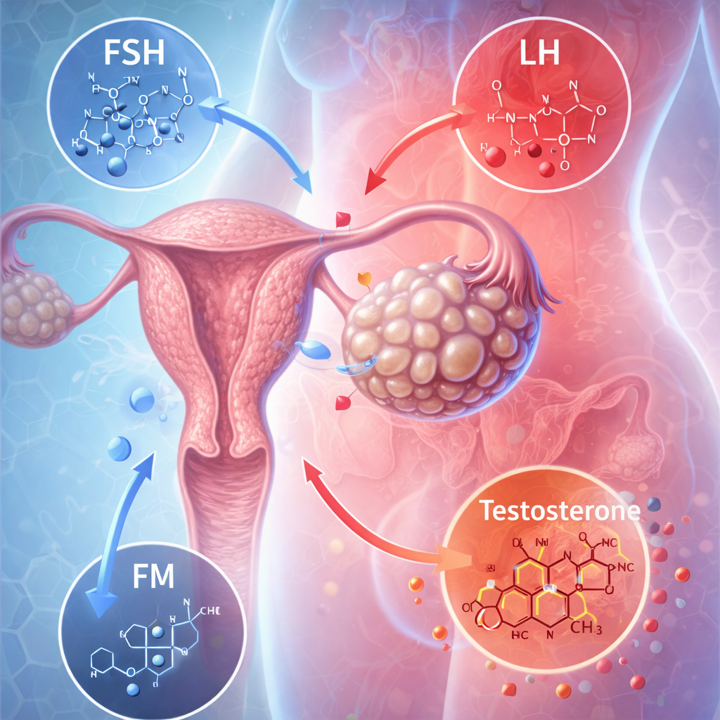 مشکلات هورمونی و اختلالات تخمکگذاری در زنان، تصویری از تخمدانها و تغییرات هورمونی در بدن