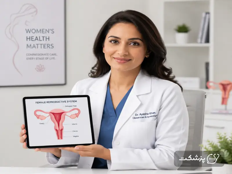 پزشک با عکس رنگی کلیتوریس